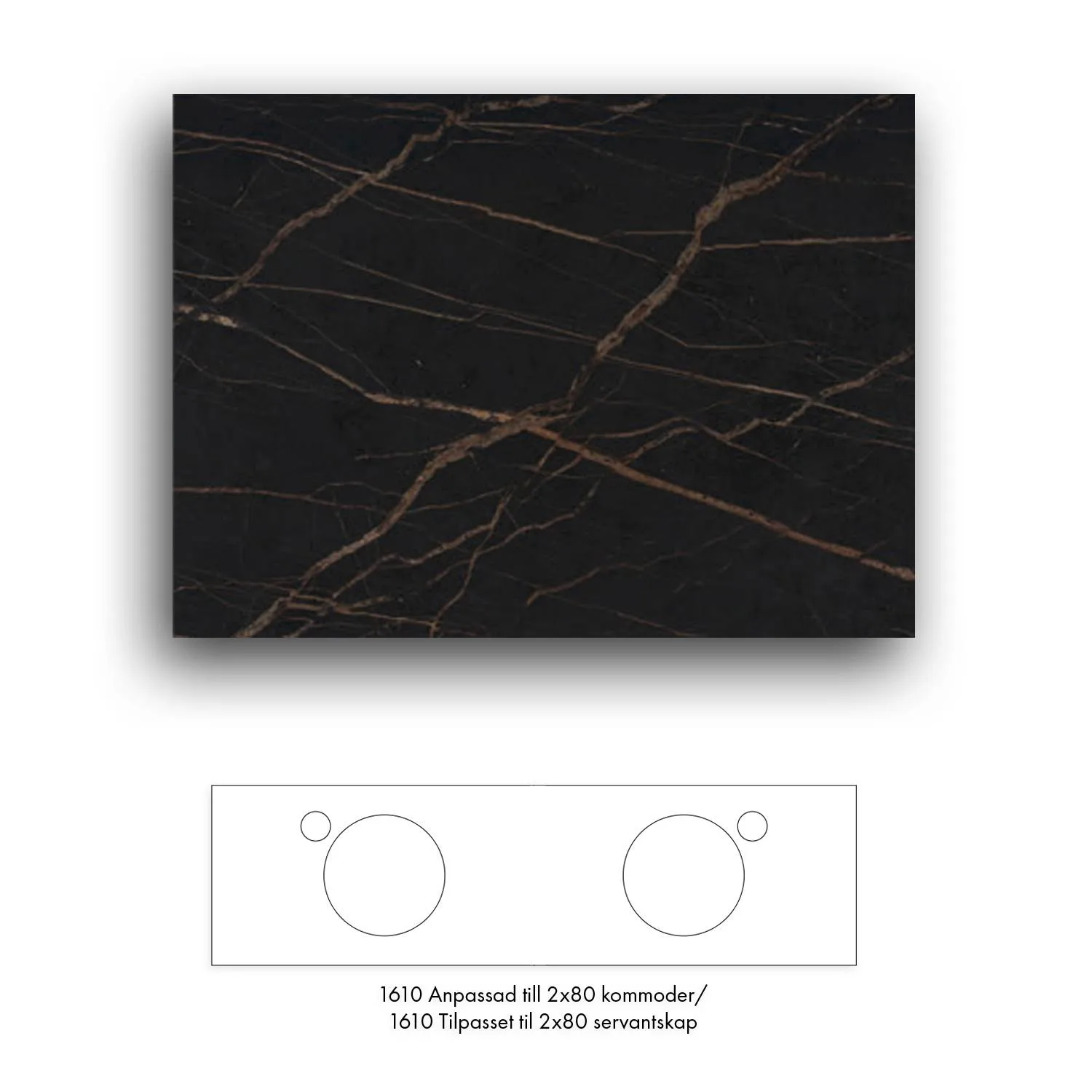 Bänkskiva Macro Design Crown+ Dekton 1610 till Tvättställsskåp Crown