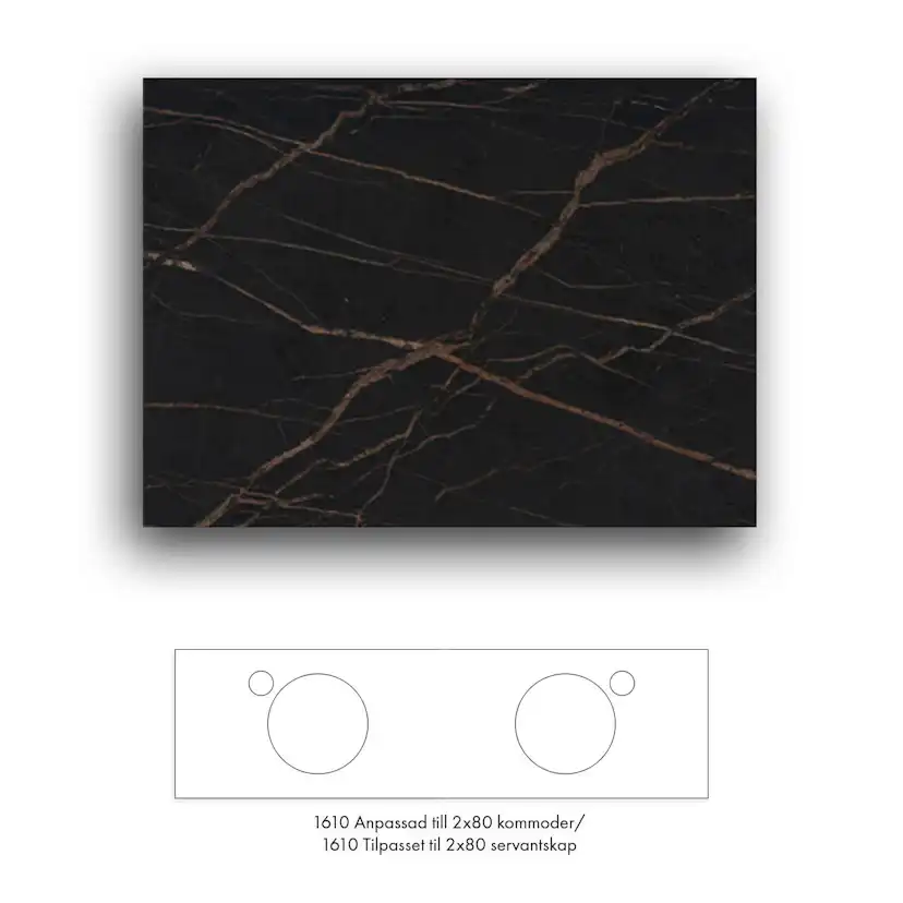Bänkskiva Macro Design Crown+ Dekton 1610 till Tvättställsskåp Crown