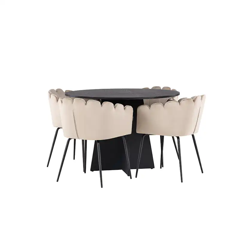 Matgrupp Venture Home Bootcut Ø110 cm med 4 Limhamn Stolar
