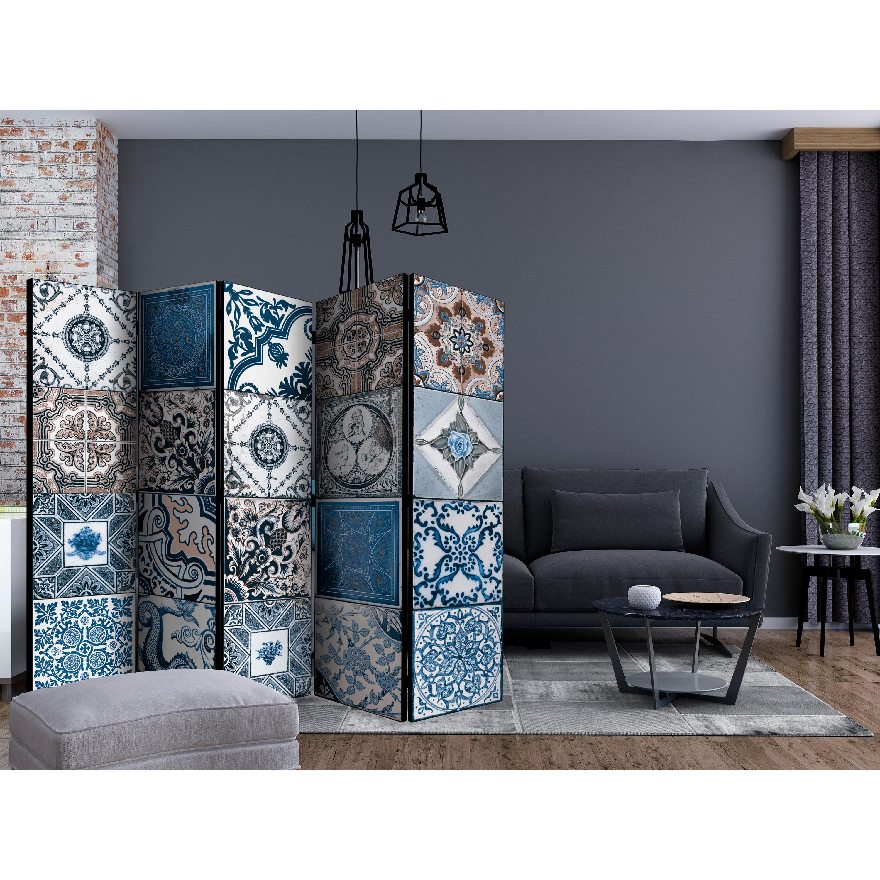Rumsavdelare Skärmvägg Arkiio Blue Arabesque II 225x172 cm