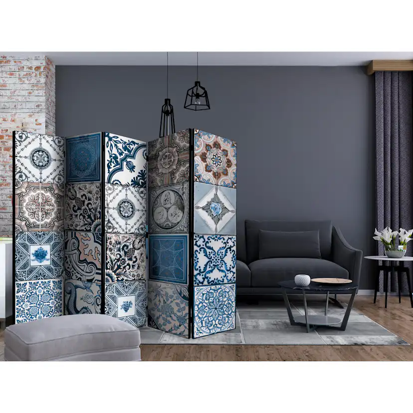 Rumsavdelare Skärmvägg Arkiio Blue Arabesque II 225x172 cm
