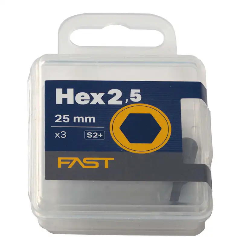 Bits 2,5mm Hex 25mm 3-p Fast 2,5mm 3-p