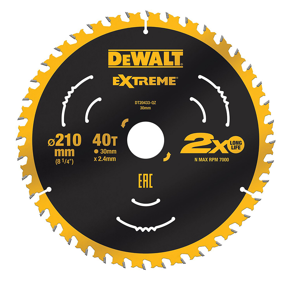 Cirkelsågklinga DeWalt DT20433 210X30 mm 40T Extreme