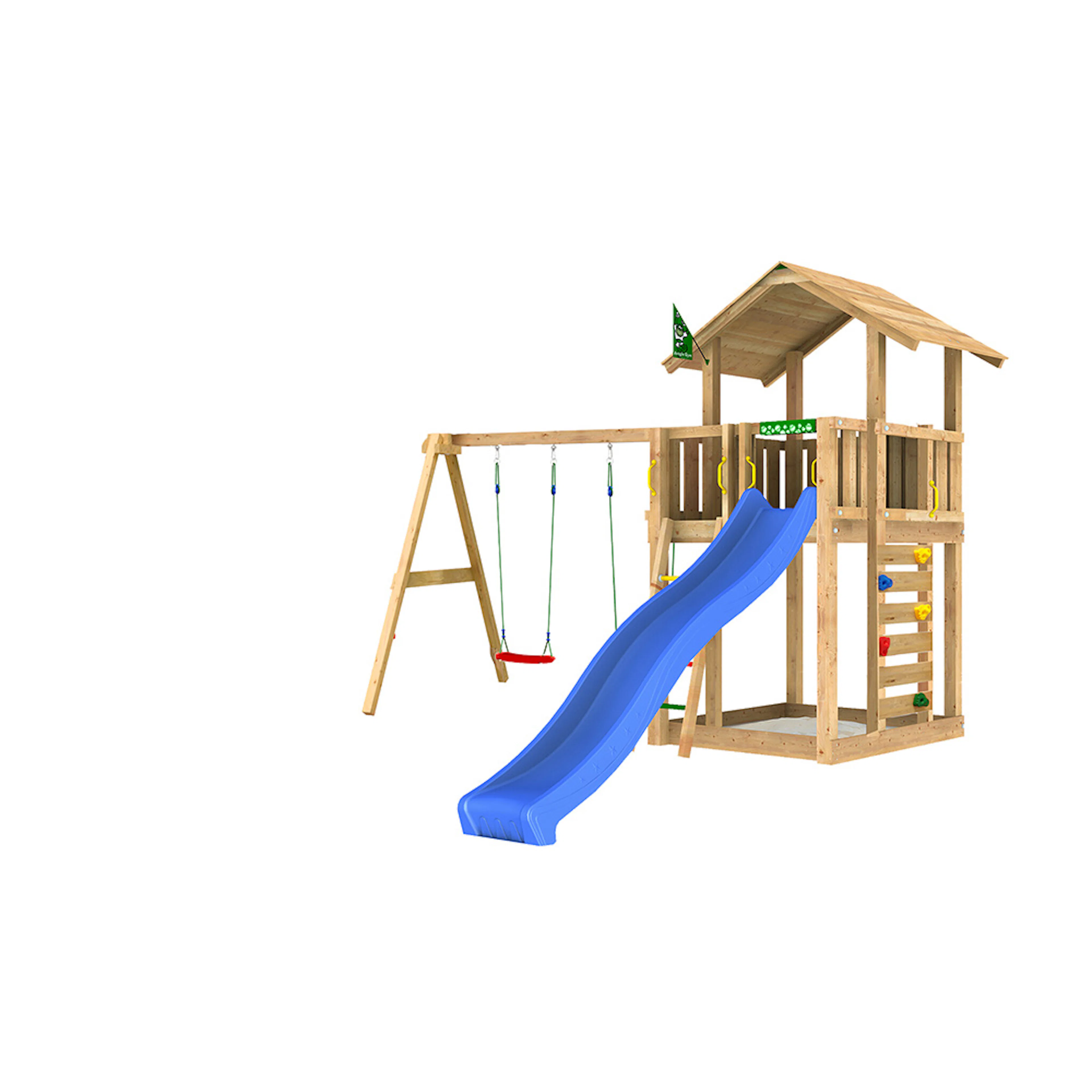 Lektorn Jungle Gym Chalet 2.1 Swing Modul Blå Rutschkana
