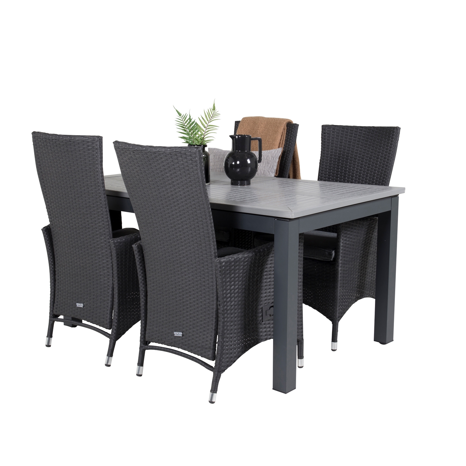 Matgrupp Venture Home Aleyna 160/240 med 4 Pishi Matstolar