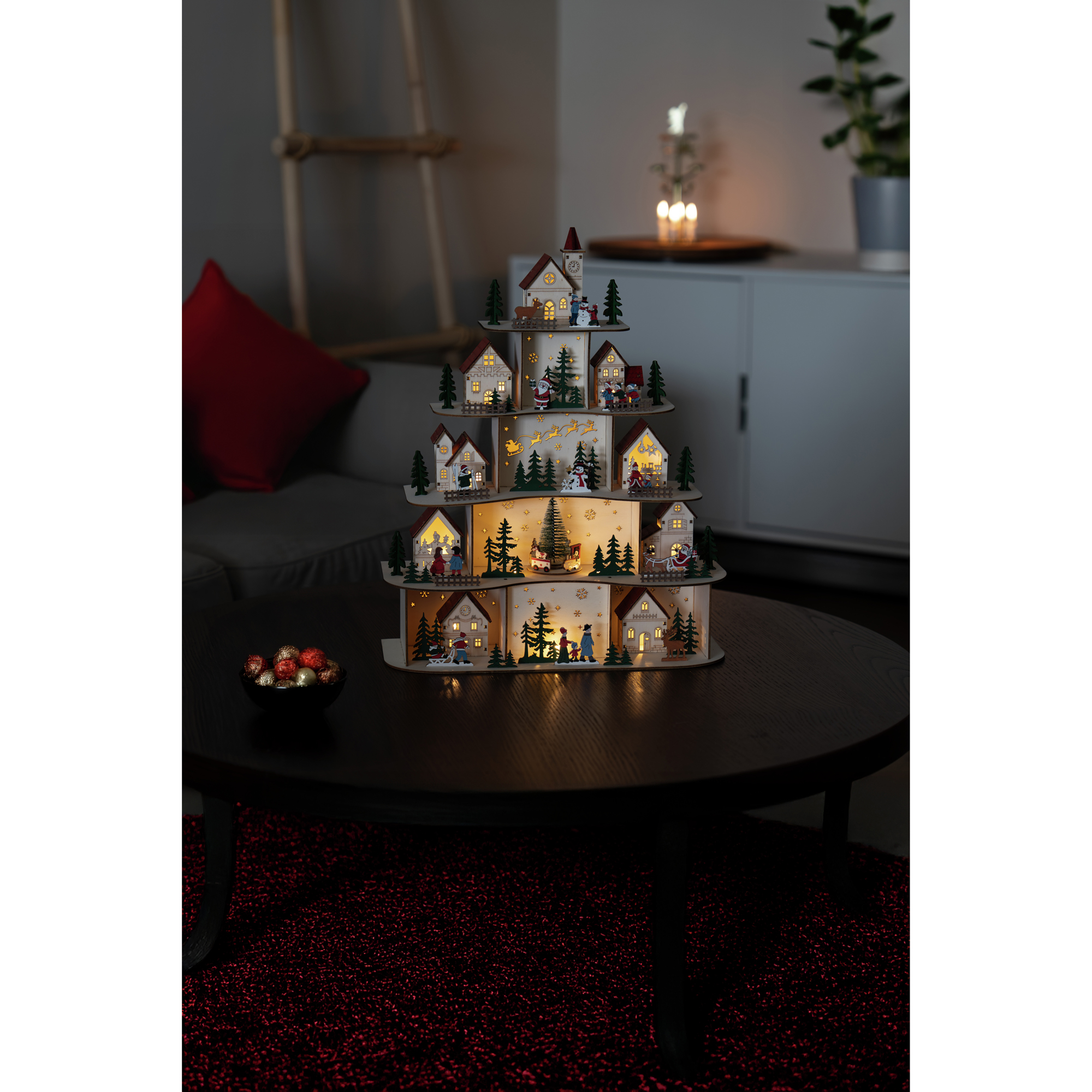 Juldekoration Gnosjö Konstsmide Siluett Julby LED Batteridriven/USB