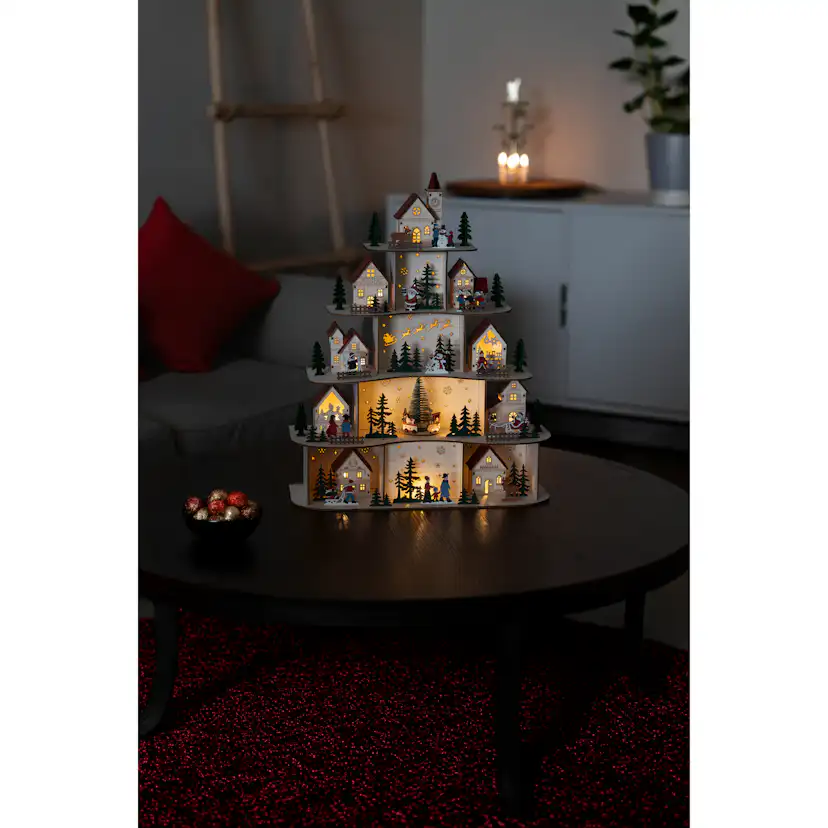 Juldekoration Gnosjö Konstsmide Siluett Julby LED Batteridriven/USB