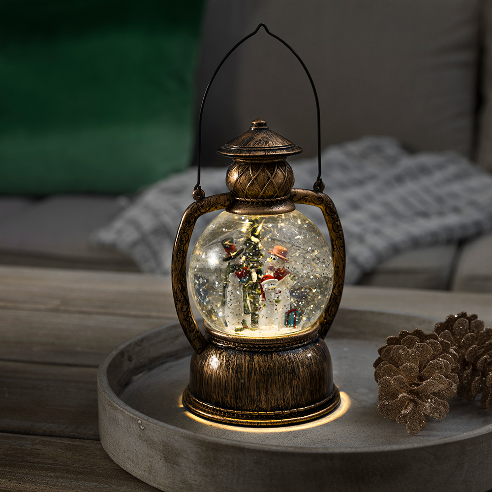 Juldekoration Lykta Gnosjö Konstsmide Rund Vattenfylld Snögubbe