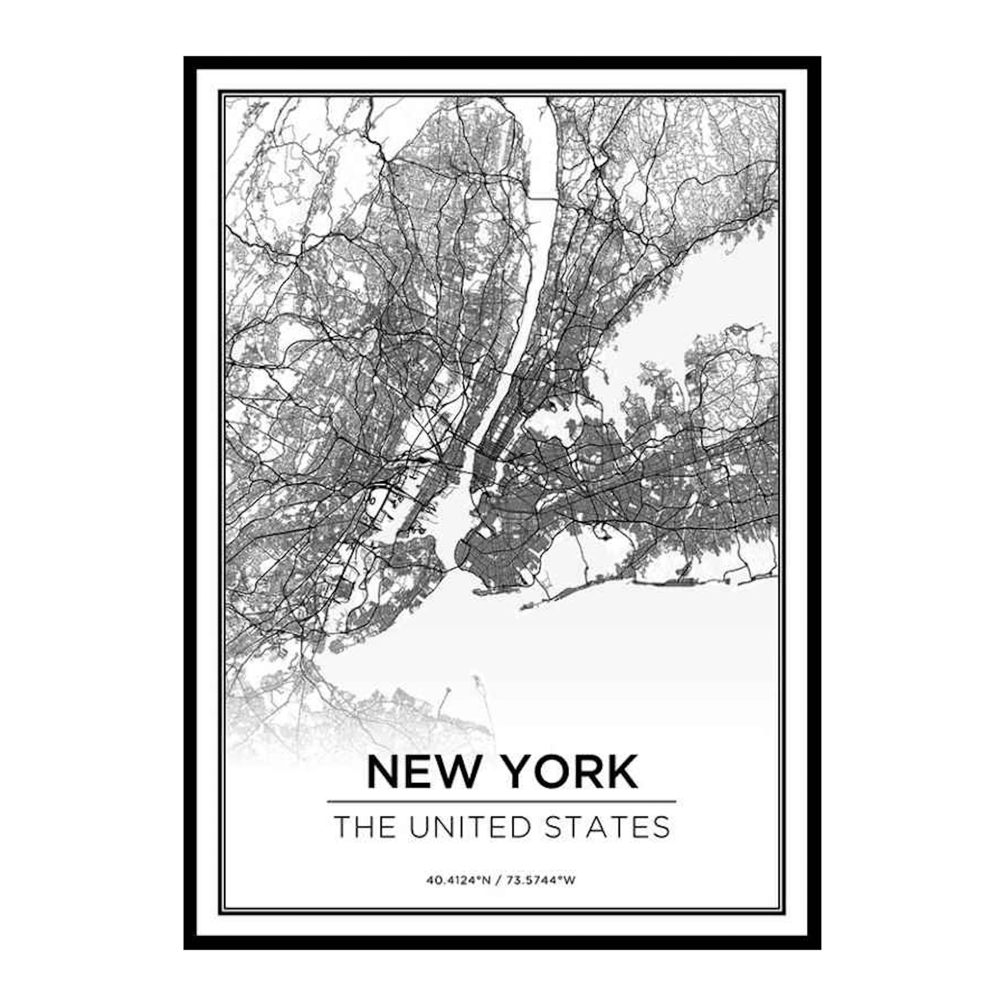 New York Karta 30x40 cm
