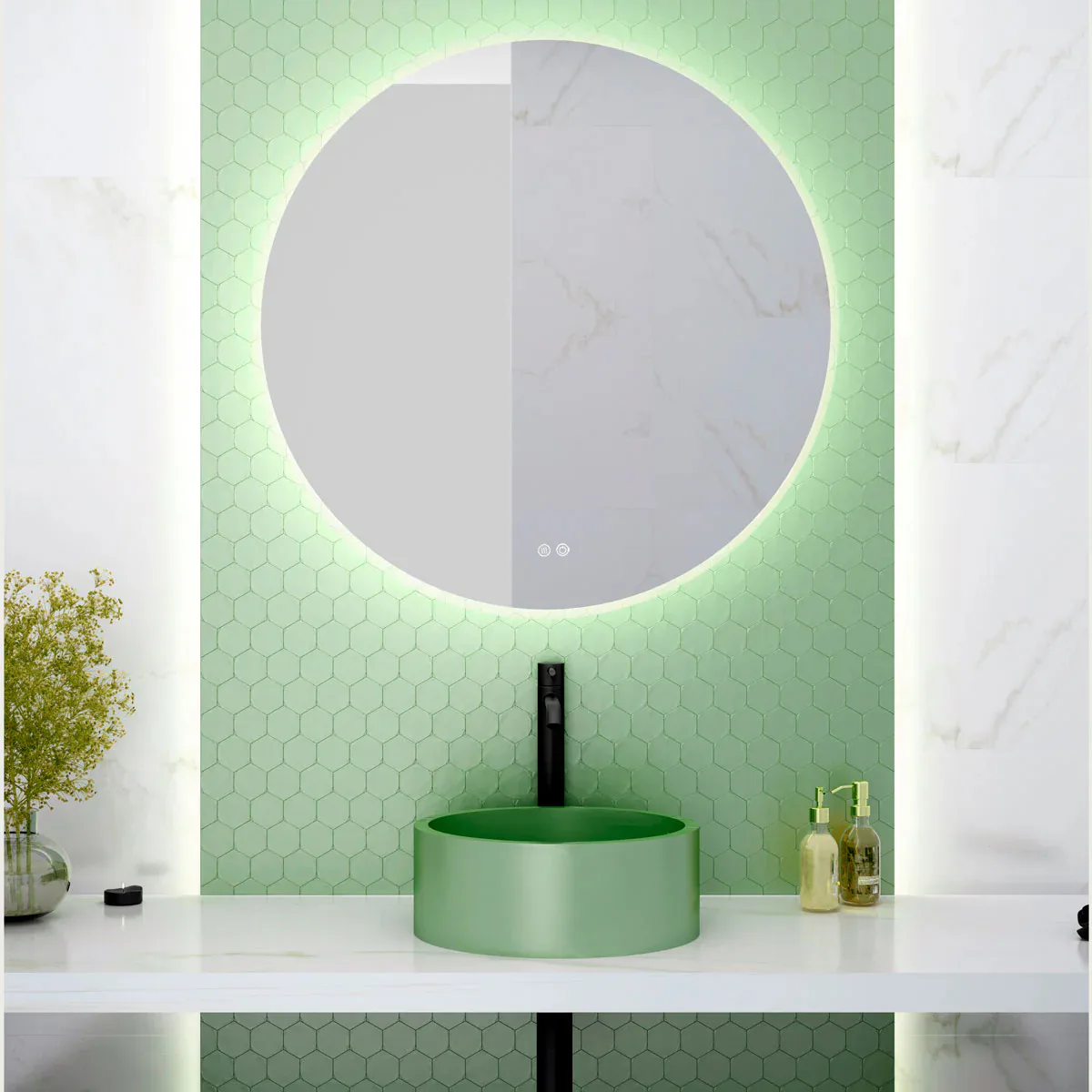 Badrumsspegel Rund Imfri LED 70 cm Tenfors Verona Storlek 70 cm