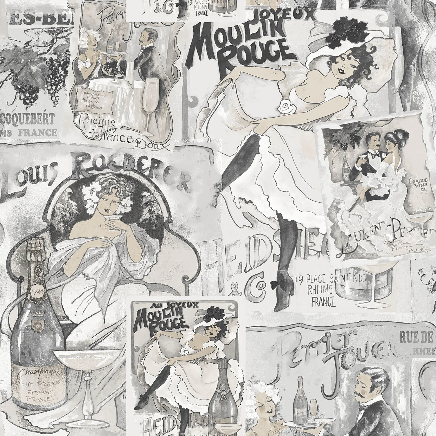 Tapet Galerie Wallcoverings Champagne Posters G56115