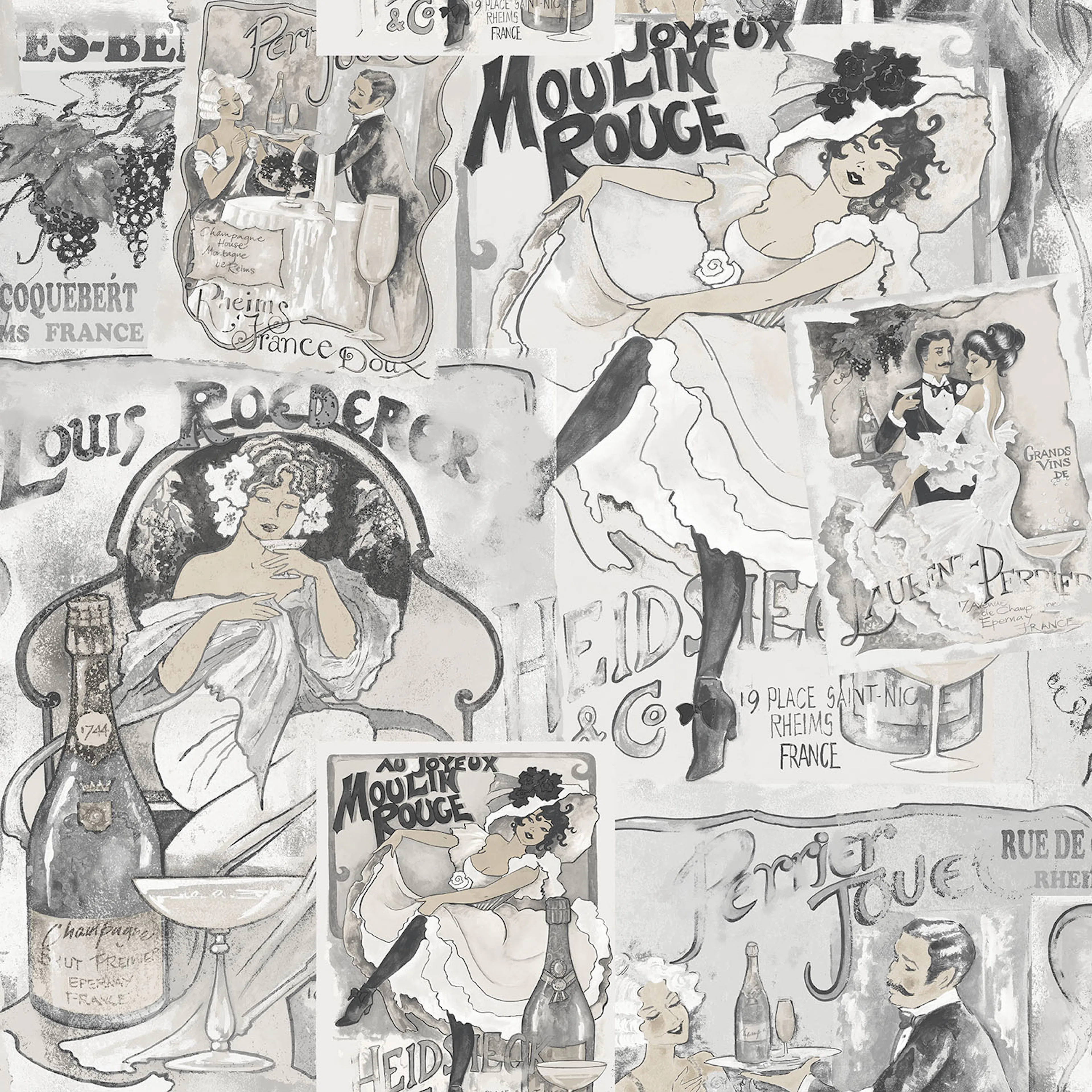 Tapet Galerie Wallcoverings Champagne Posters G56115