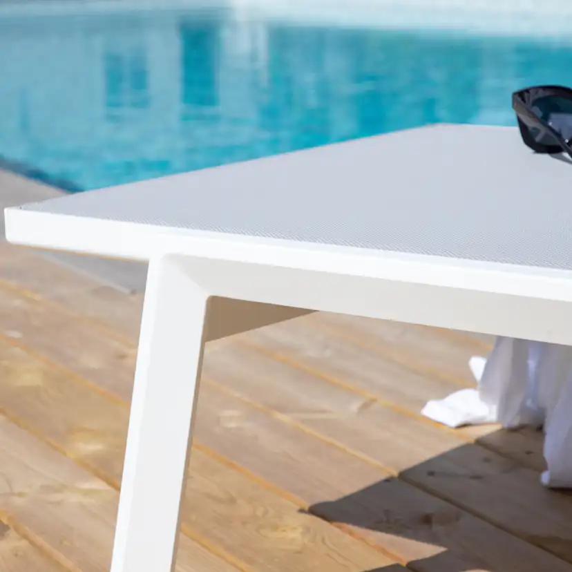 Ramos Sun Lounge, White, Grey, Aluminium, Textilene Vit