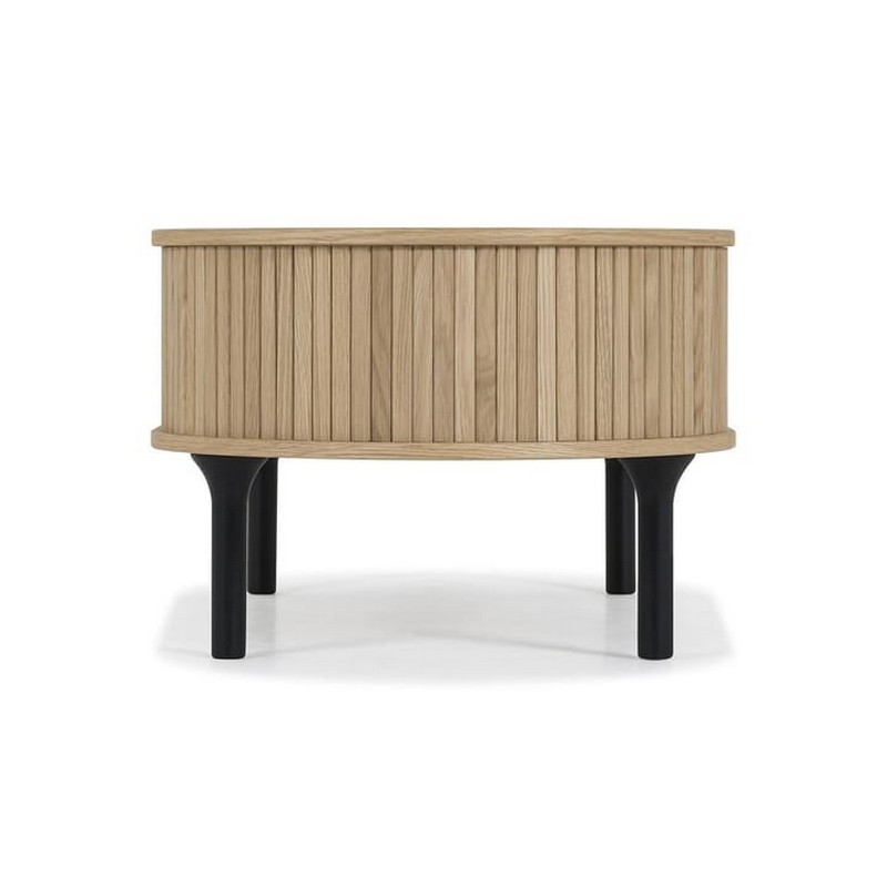 Soffbord In Living Noira Naturfärgad Ovalt Vardagsrumsbord med Förvaring 118cm