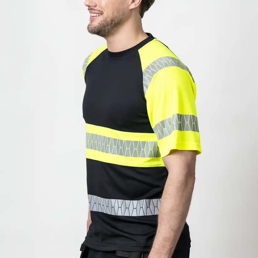 T-shirt Jobman Varsel Svart/Gul V