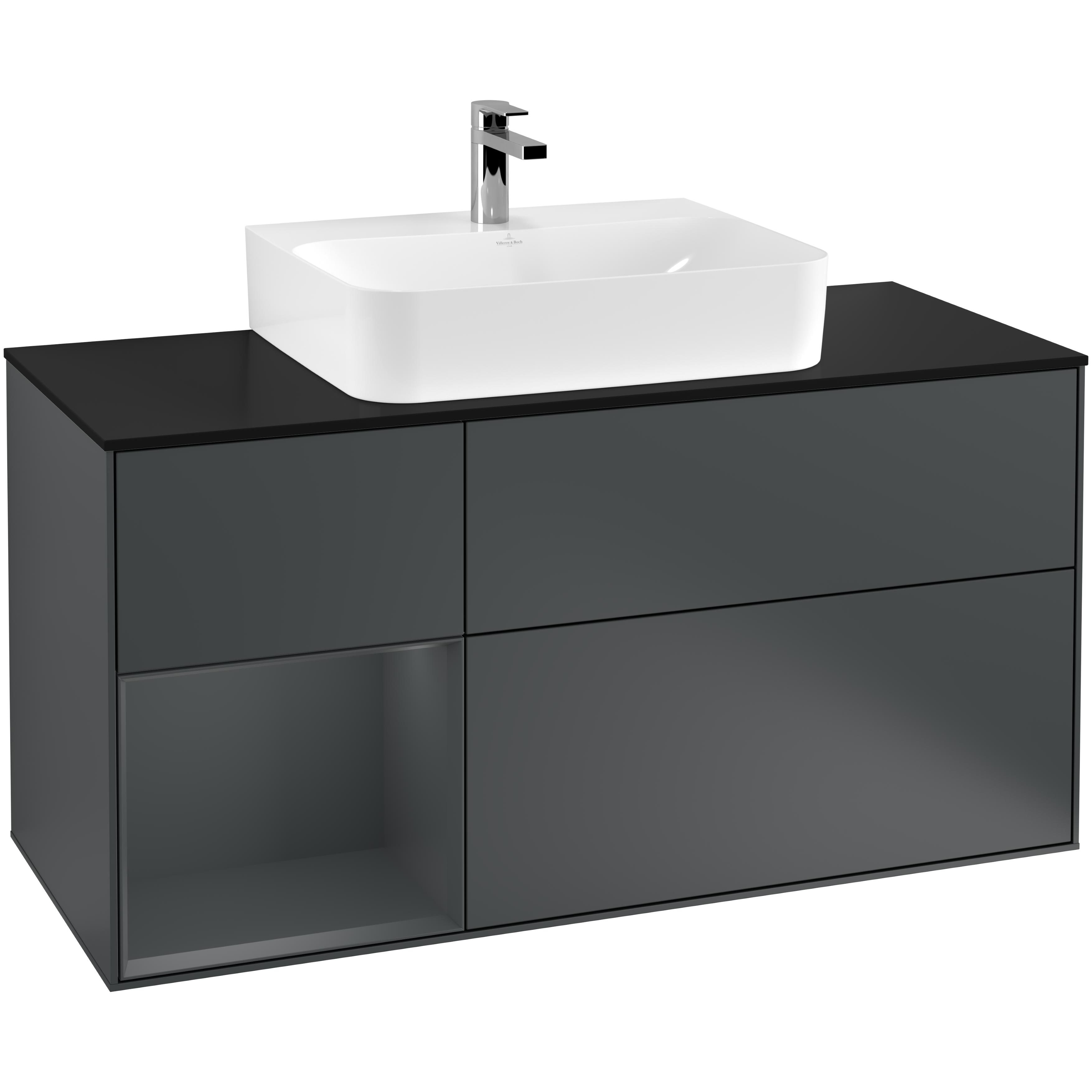 Tvättställsskåp Villeroy & Boch Finion med 3 Lådor Hylla och Bänkskiva för Centrerat Tvättställ