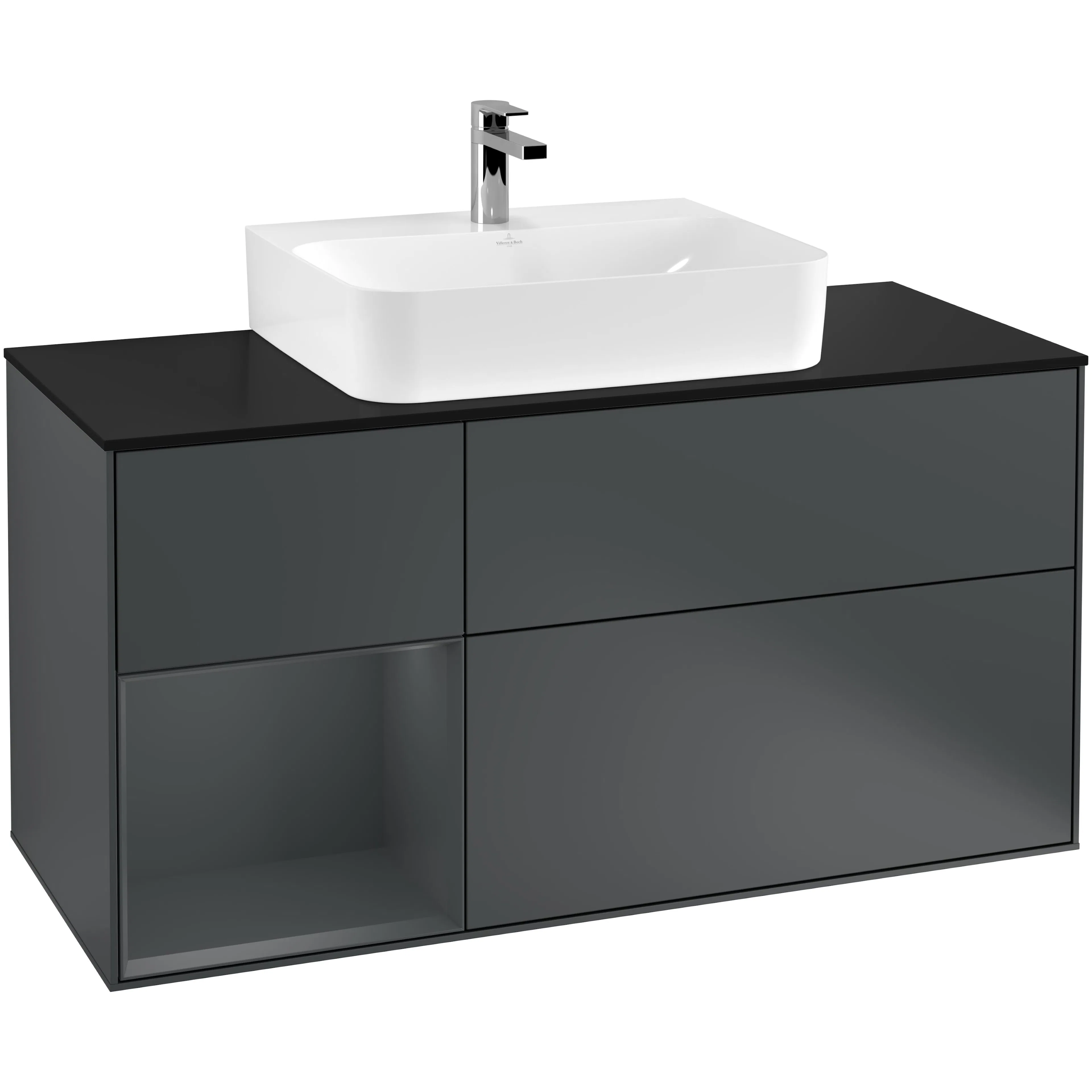 Tvättställsskåp Villeroy & Boch Finion med 3 Lådor Hylla och Bänkskiva för Centrerat Tvättställ