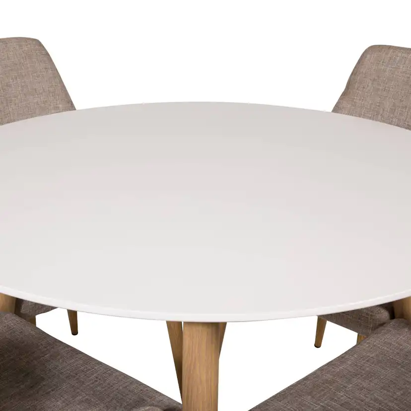 Matgrupp Basic Home Pelle Runt Matbord 100 cm med 4 Pelle Matstol