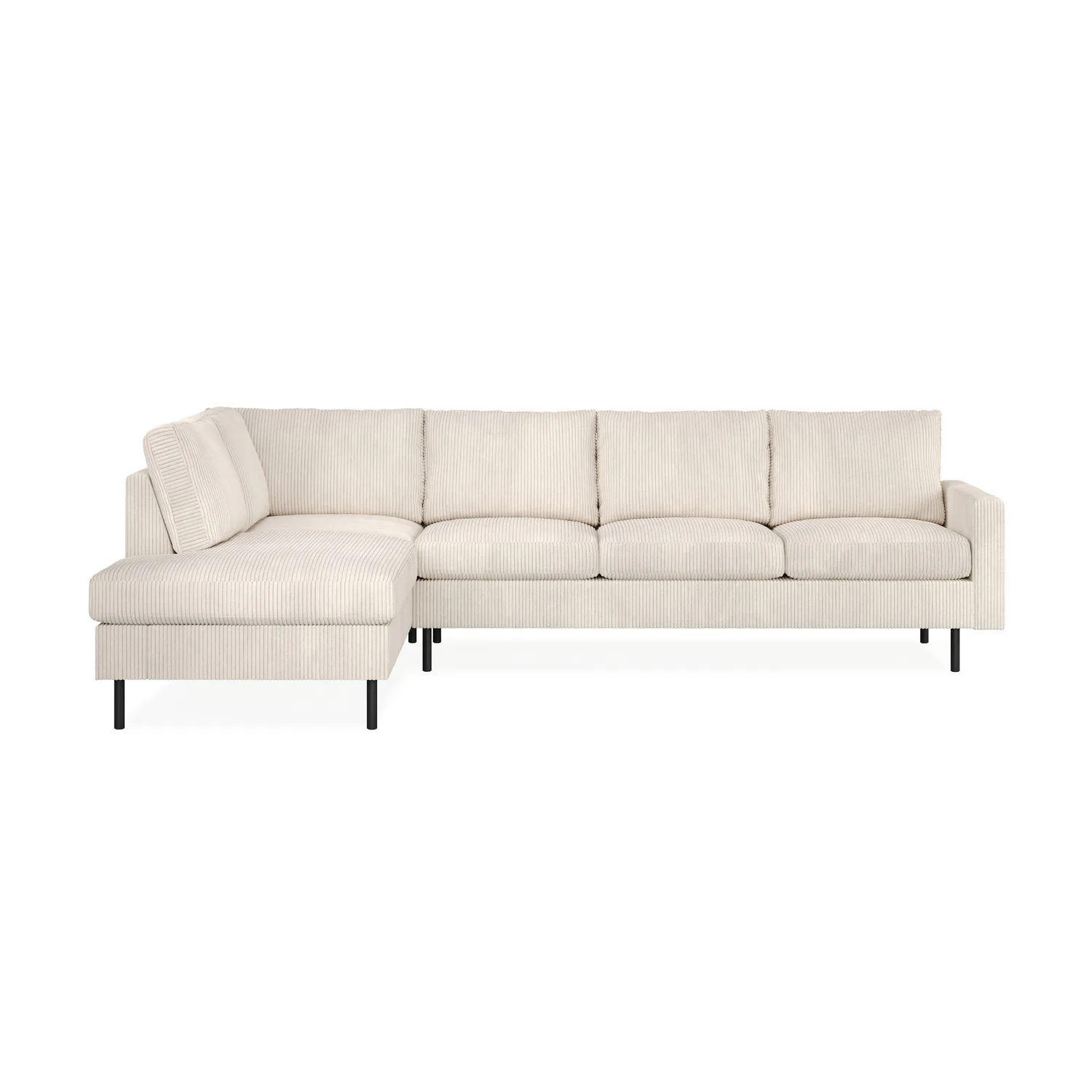 Peppe 4-sits Vänstervänd L-formad Schäslongsoffa i Mancheste Beige, L-formad/Vänstervänd