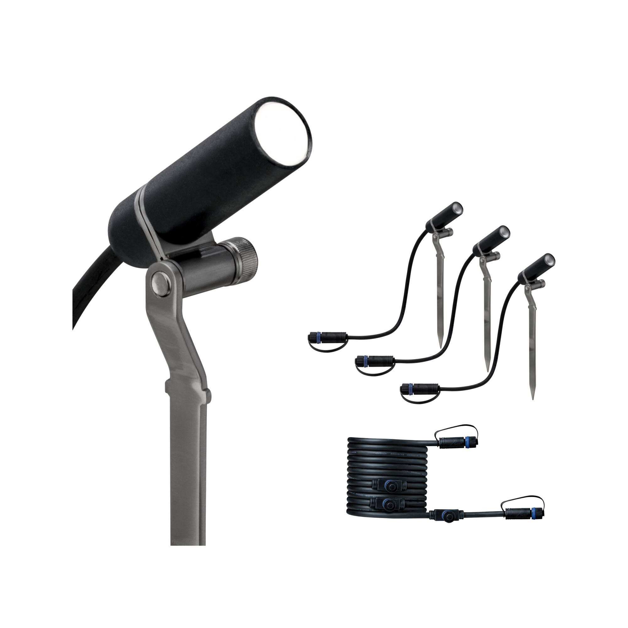 Spotlight Paulmann Plantini Plug & Shine LED IP65 24V Förlängningsset 3-pack med Kabel