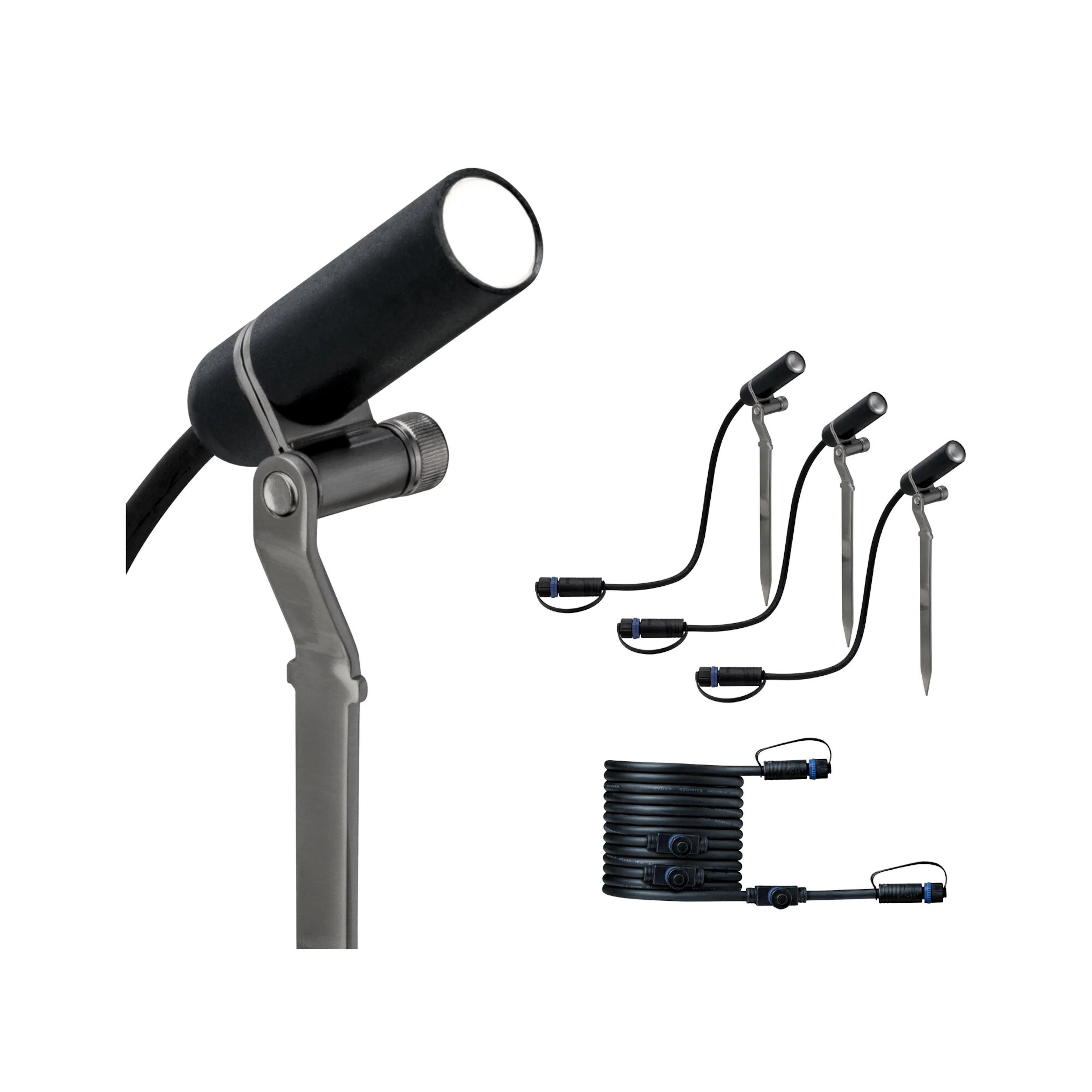 Spotlight Paulmann Plantini Plug & Shine LED IP65 24V Förlängningsset 3-pack med Kabel