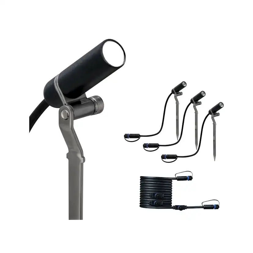 Spotlight Paulmann Plantini Plug & Shine LED IP65 24V Förlängningsset 3-pack med Kabel
