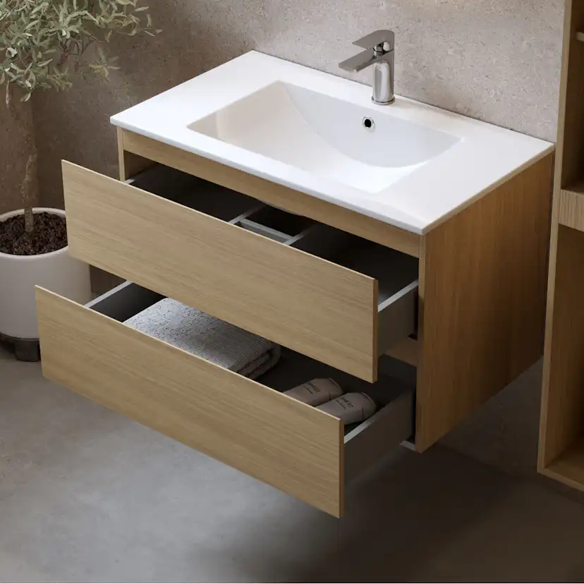 Tvättställsskåp Bathlife Eufori med Tvättställ och Spegel Skina