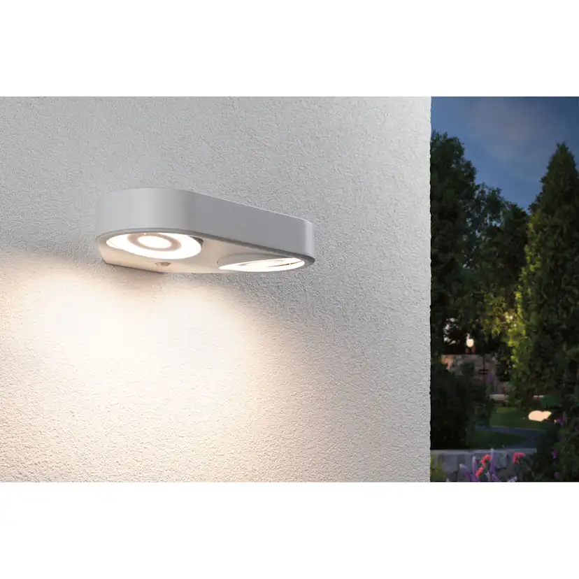 Fasadbelysning LED Paulmann Silma Dubbel med Skymningsstyrd rörelsedetektor IP44 230V