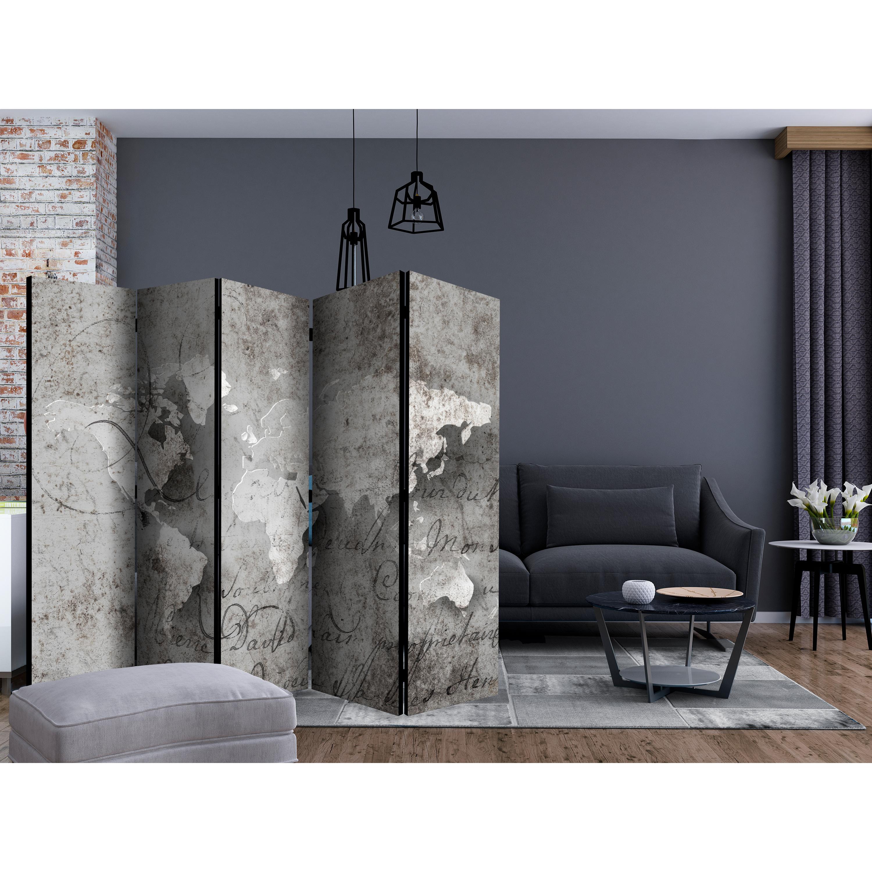 Rumsavdelare Skärmvägg Arkiio Map and Letter II 225x172 cm