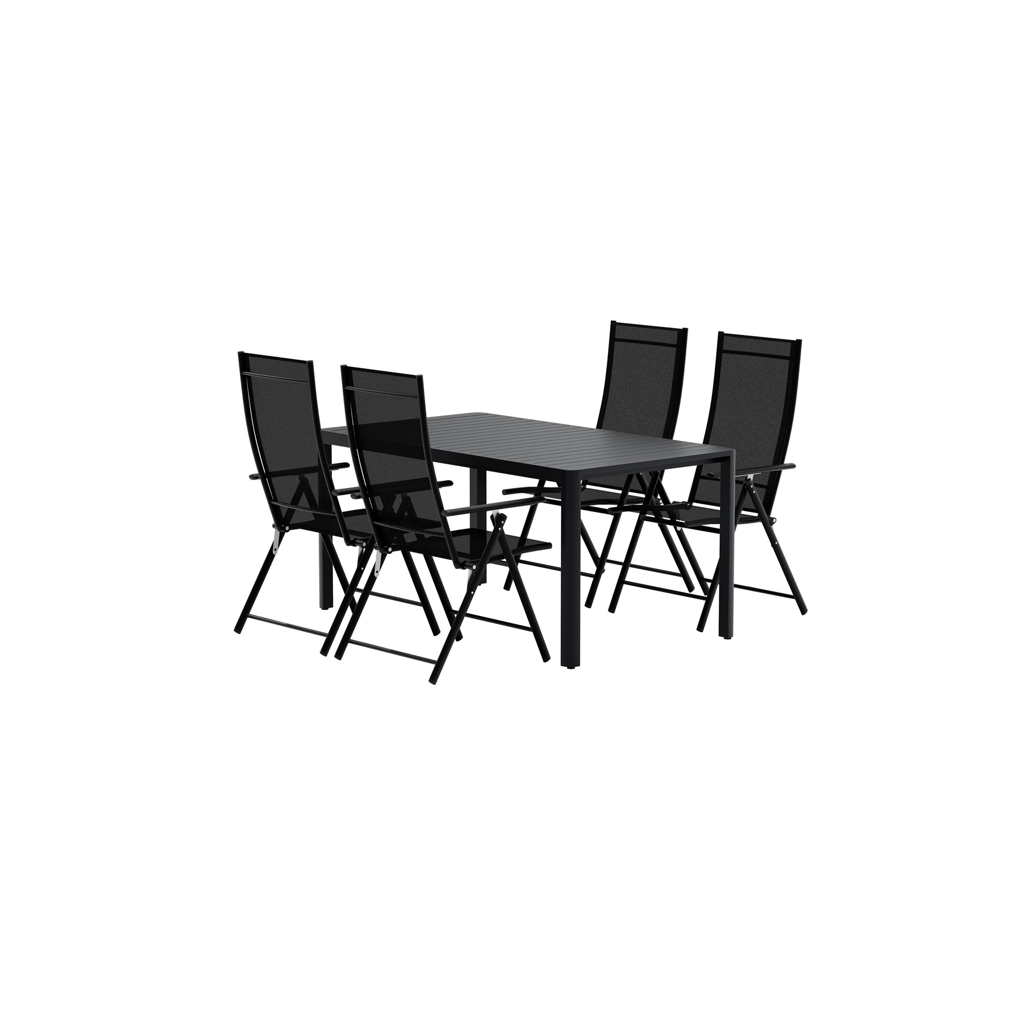 Giardini Table - Black with 4 Levanzo Chair - Black Färg: Svart