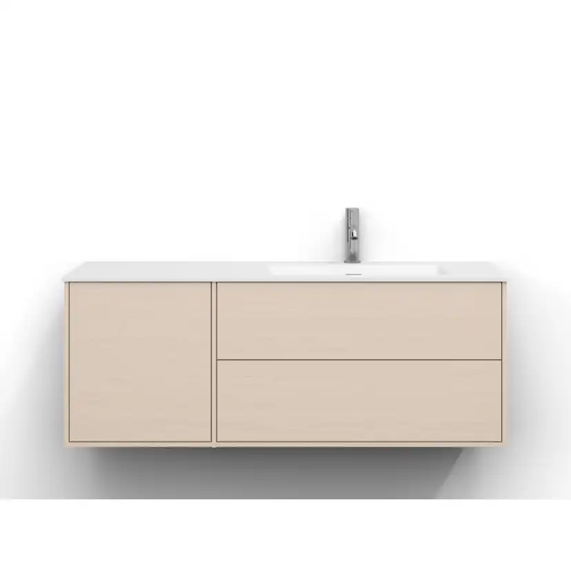 Epos Udel 120H V.Ask 1+2L Psh Vit Ask, Front: Plan med Push-Open, Placering: Höger