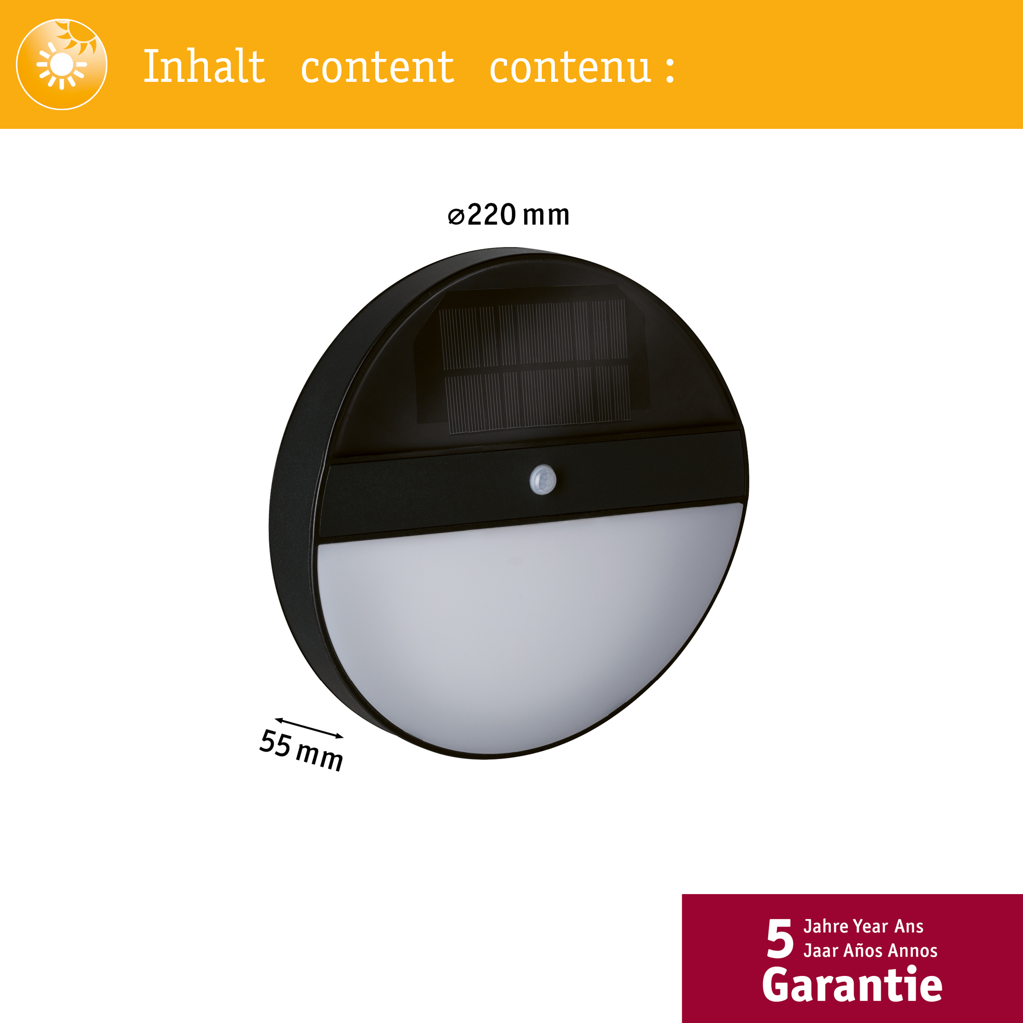 Fasadbelysning Solcell Paulmann Elios LED med Rörelsesensor IP44