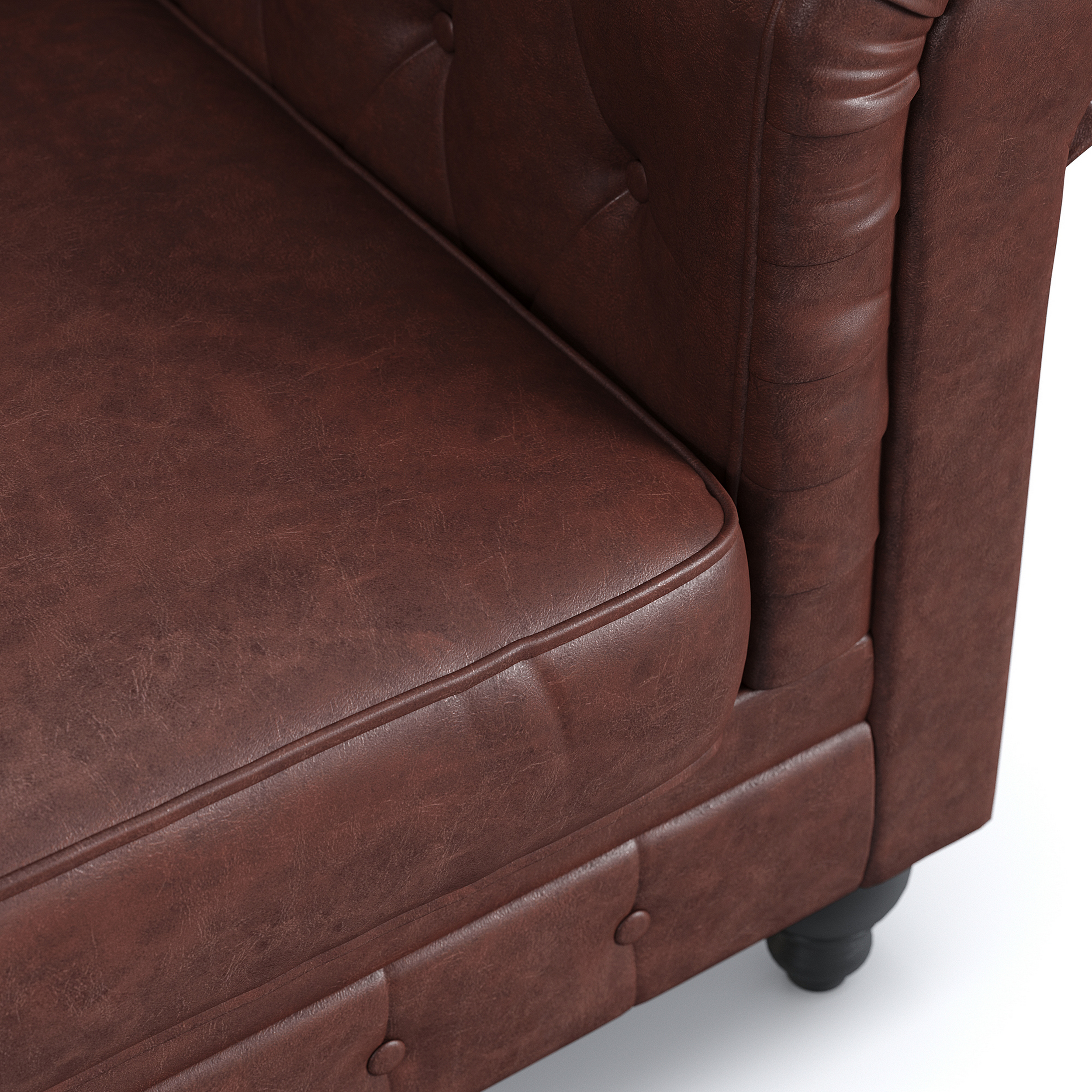 Soffa Manor House Chesterfield Lyx 3-sits Djup soffa konstläder