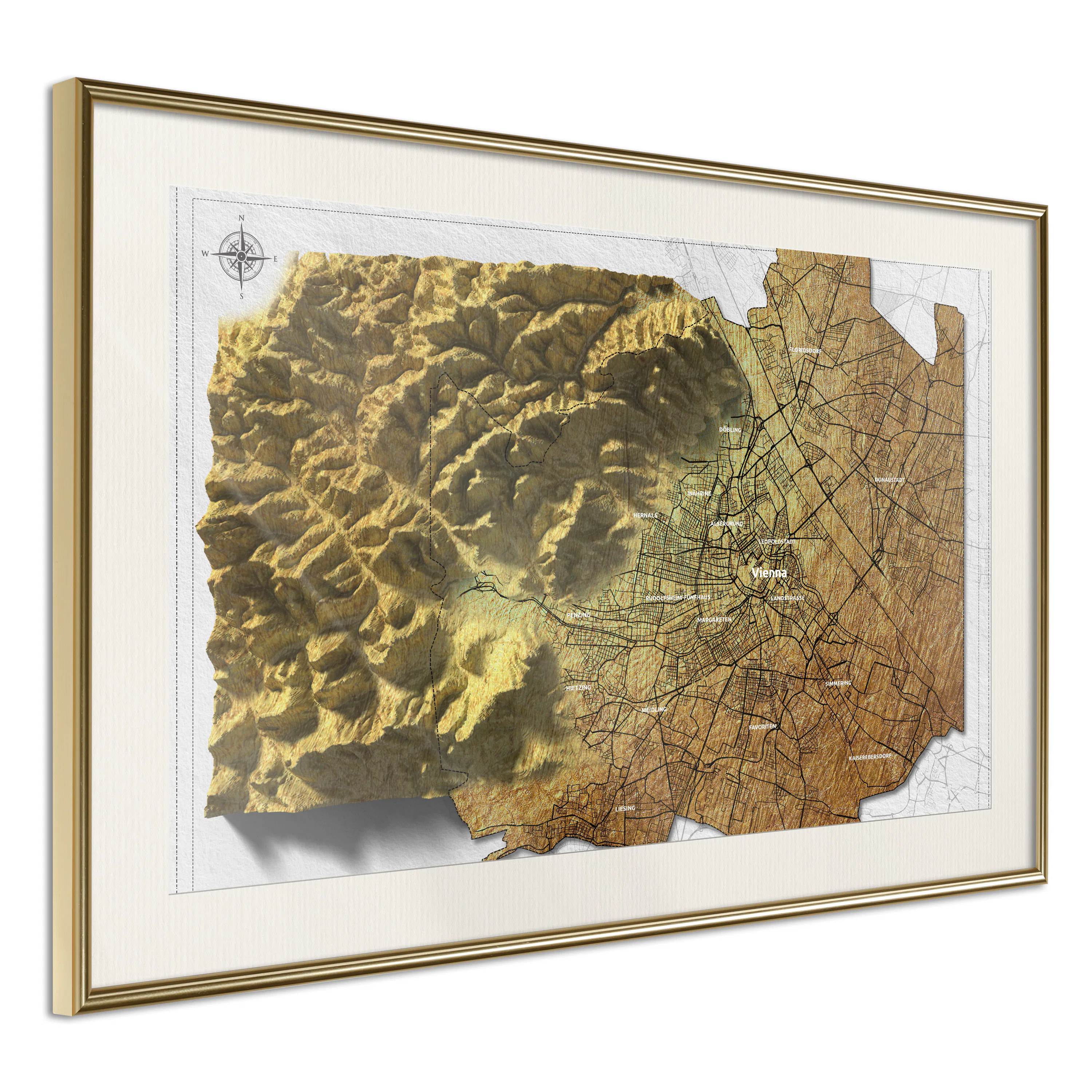 Poster Artgeist Affisch Isometric Map Vienna