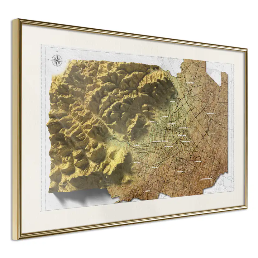 Poster Artgeist Affisch Isometric Map Vienna