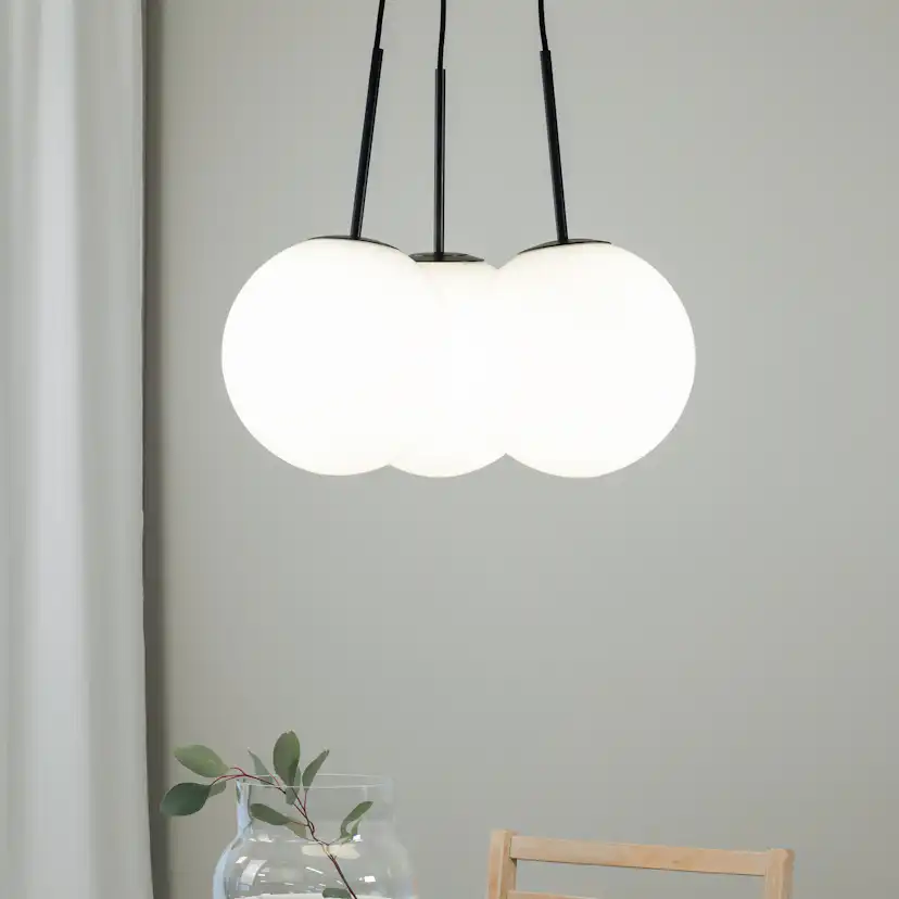 DIONE Pendel Rund 3L Vit/Svart Svart