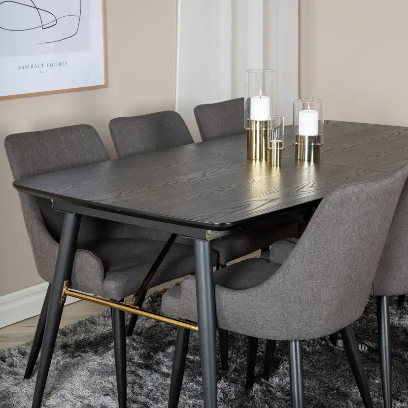 Matgrupp Venture Home Guld med 6 Plake Stolar