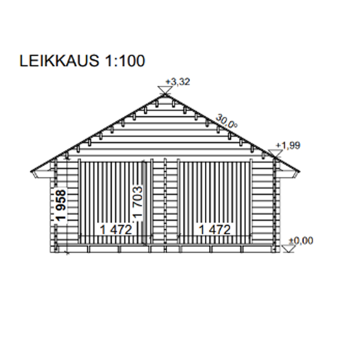 Timmerförråd LP Garden S-XL (20m²) Rak Vägg