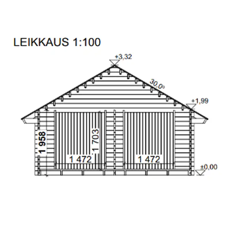 Timmerförråd LP Garden S-XL (20m²) Rak Vägg