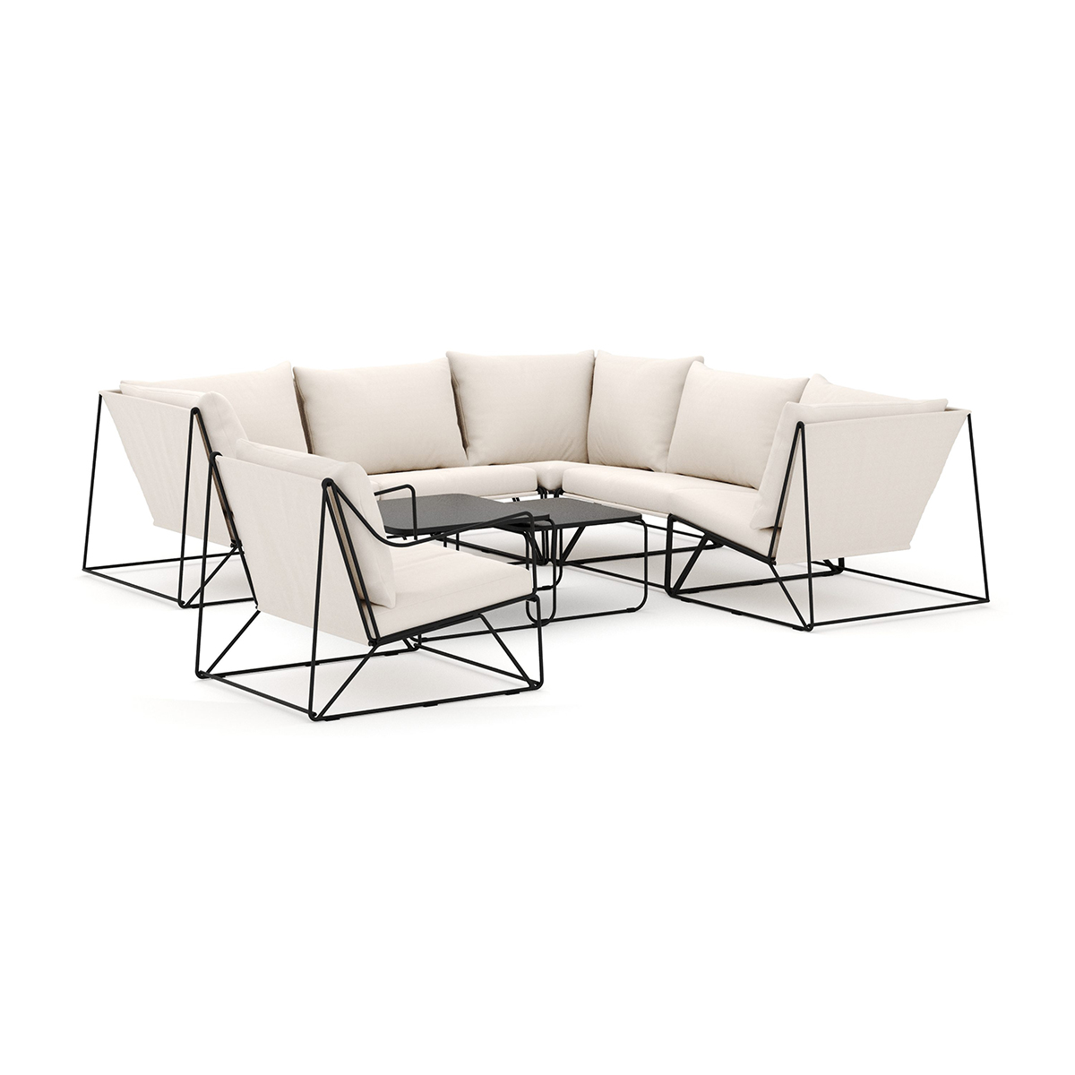 Loungesoffa Comfort Garden Usteryd utomhus hörnsoffa 6-sits vändbar med fåtölj