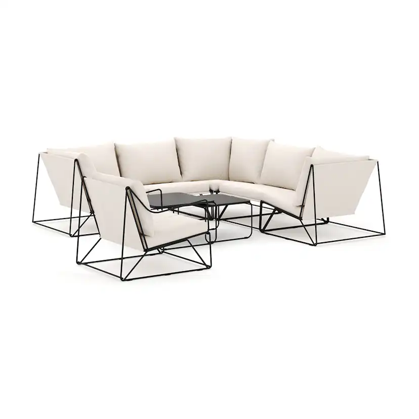 Loungesoffa Comfort Garden Usteryd utomhus hörnsoffa 6-sits vändbar med fåtölj