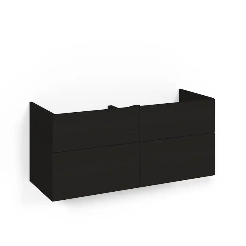 Crown Ud. 120x45D Sv.Ek 4L Pla Bredd: 1200, Svart Ek, Handtag: Nej