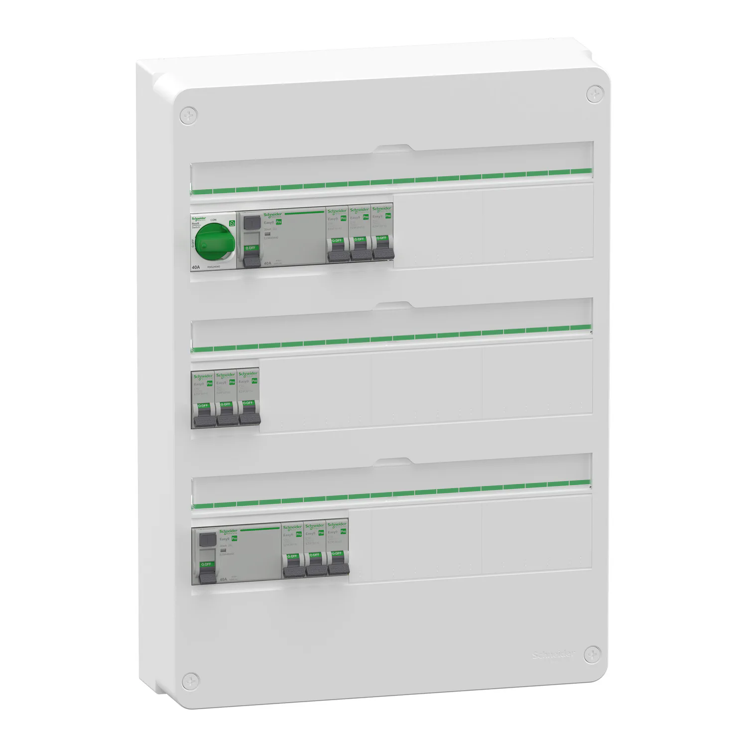 Normcentral Schneider Electric Easy9 Förmonterad 1–4 × 18 Moduler IP30