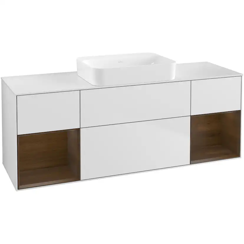 Tvättställsskåp Villeroy & Boch Finion med Två Hyllor och Bänkskiva för Fristående Tvättställ
