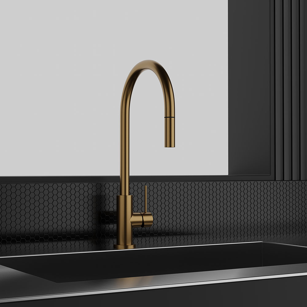 Köksblandare Scandtap Steel Accent med Utdragbar Pip
