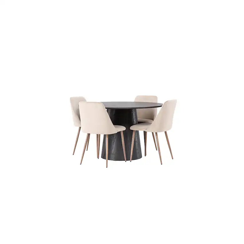 Matgrupp Venture Home Lanzo Ø120 cm med 4 st Night stolar