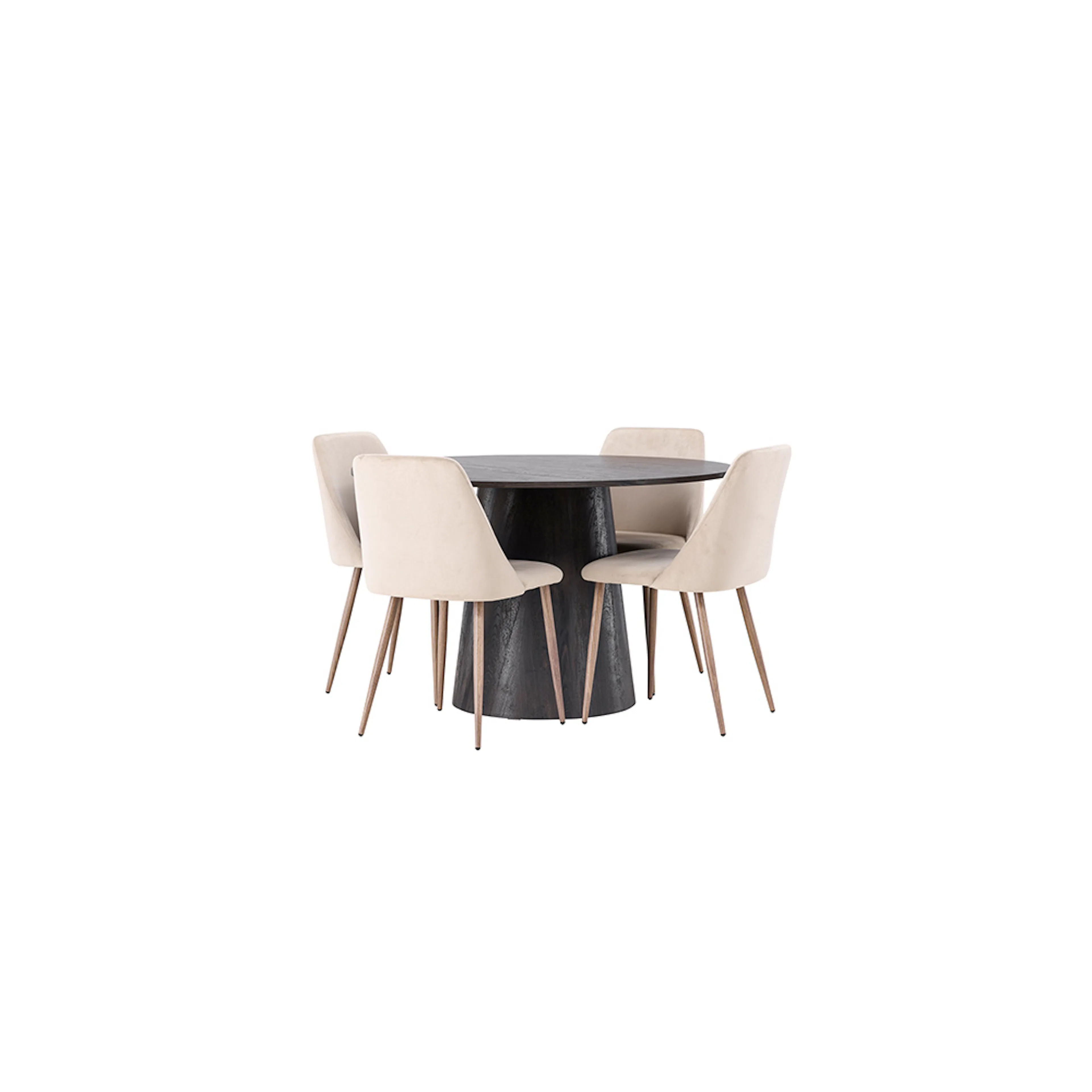 Matgrupp Venture Home Lanzo Ø120 cm med 4 st Night stolar