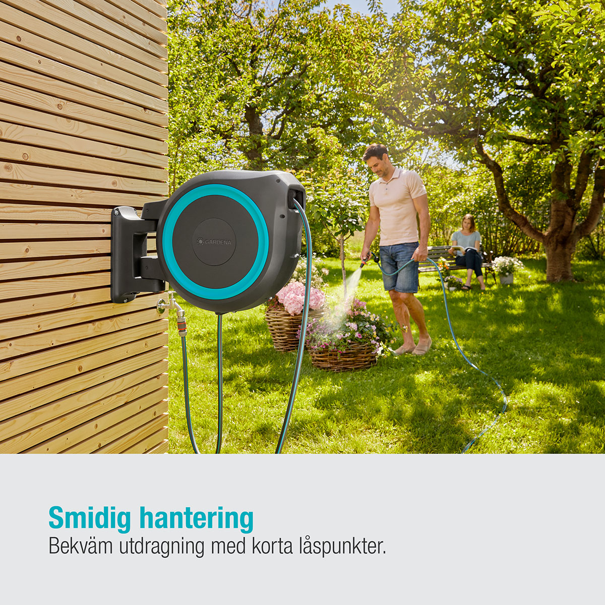 Slangbox Gardena RollUp XL 35 m Turkos