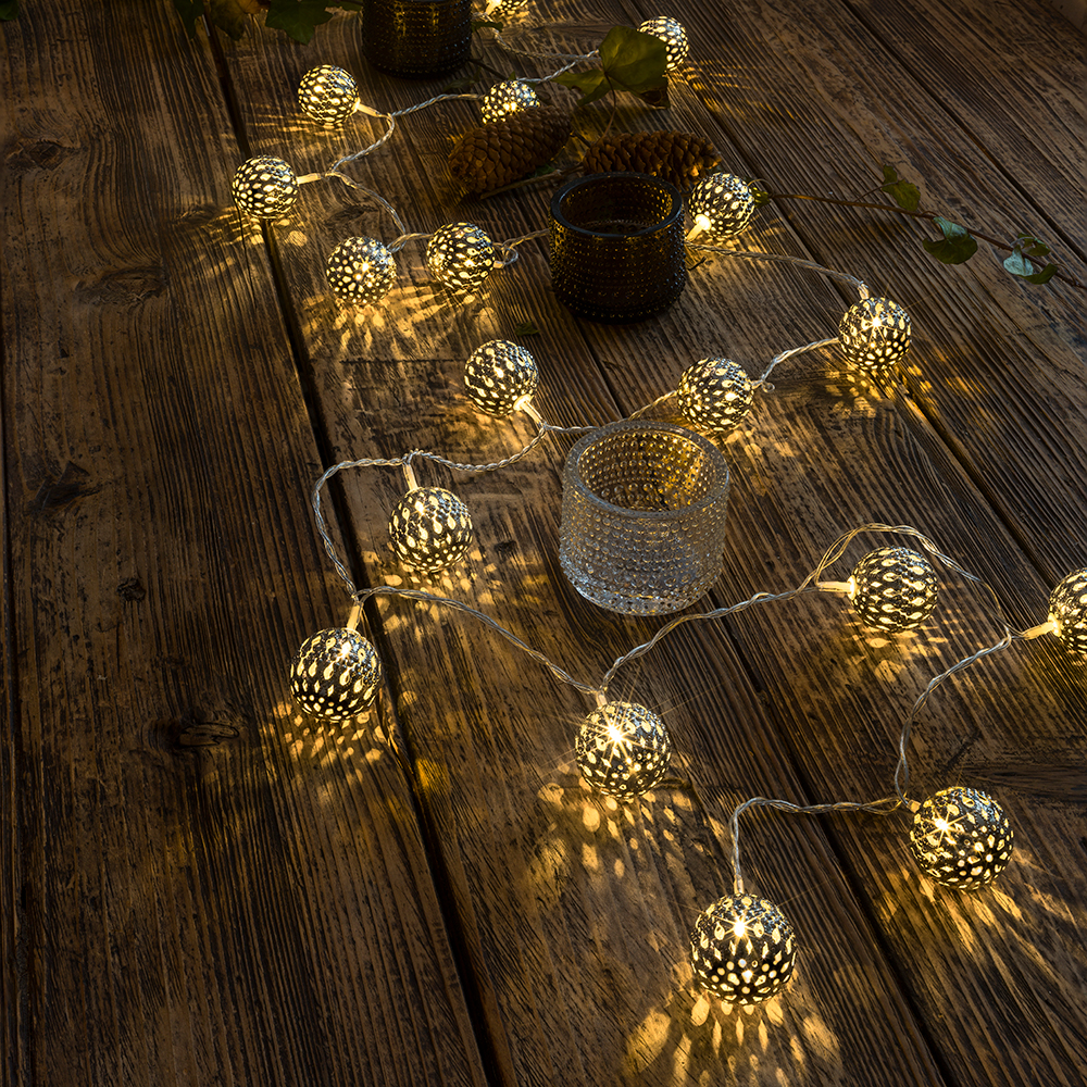 Ljusslinga Gnosjö Konstsmide Metallbollar 24