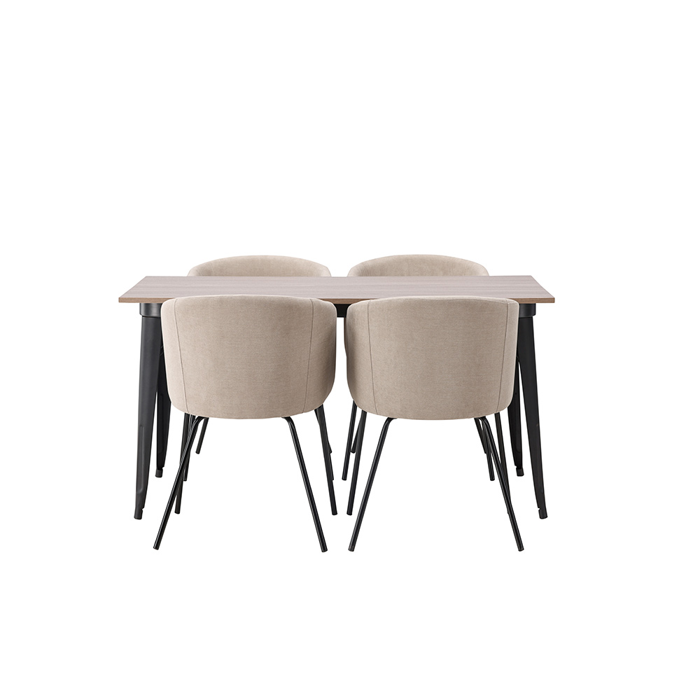 Matgrupp Venture Home Tempe 140 cm med 4 Berit Stolar